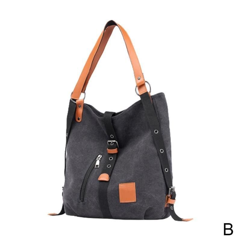Vintage 2 Way Canvas Totes Bag Large Canvas Duffel Travel For Women Bag Bags Weekend Fashion Tote Lady Backpacks Women Bols C8C0