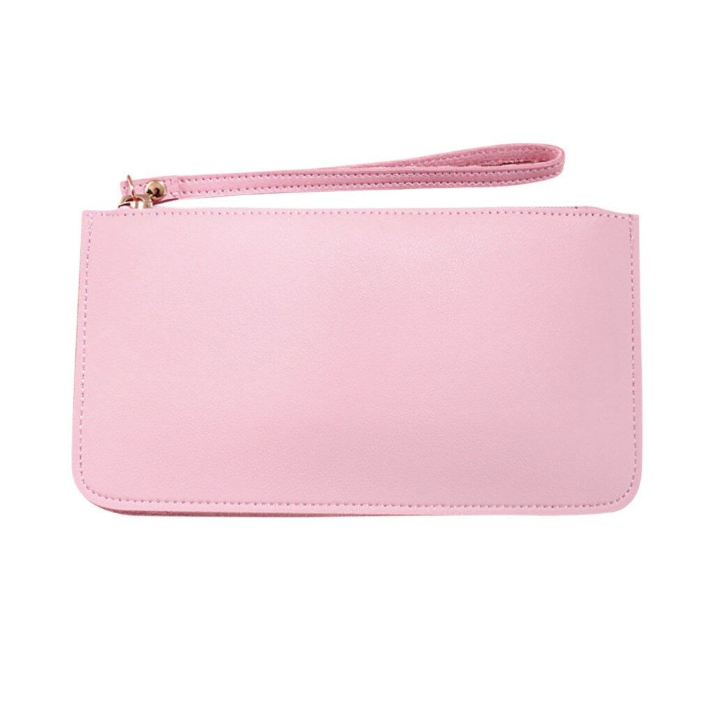 Cards Holder Ladies Cute Solid Women Long Pure Color Clutch Bag 2020 New Pu Leather Purse Phone Card Holder Bag Ladies wallet