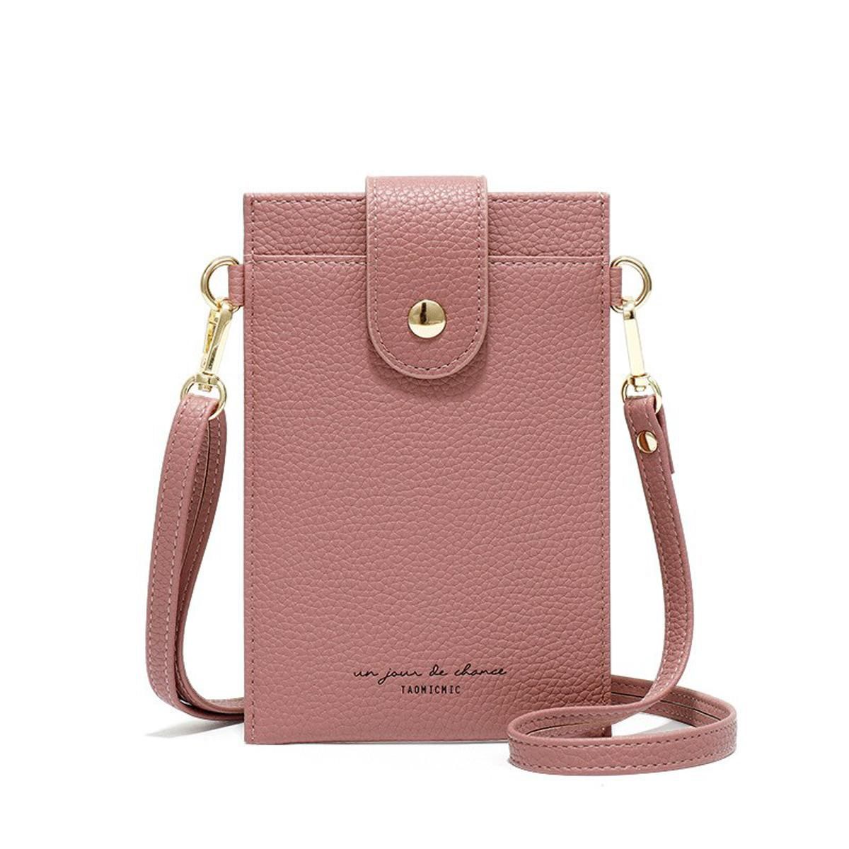 Ultra-Thin Colorful Cellphone Bag Fashion Daily Use Card Holder Small Summer Shoulder Bag for Women Soft PU Leather Zipper Purse