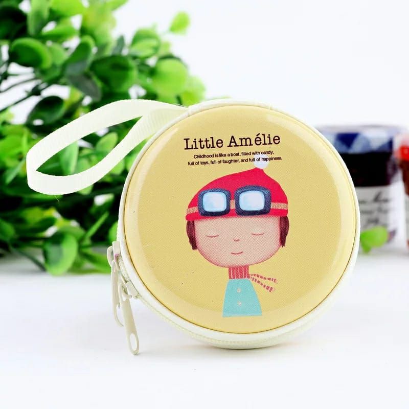 Yellow Color Little Amelie Pattern metal Headphone case