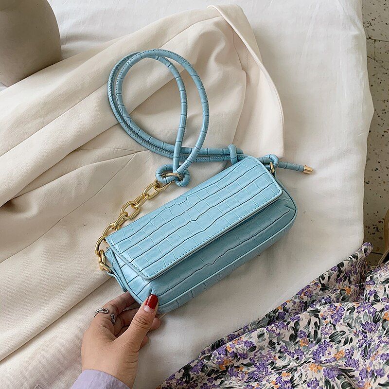 Fashion Small Armpit Bag Stone Pattern PU Leather Hand Bags For Women 2021 Elegant Travel Luxury Shoulder Handbags and Purses