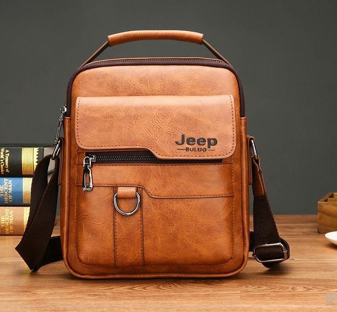 JEEP BULUO Brand Men's Large Capacity Chest Sling Bag Travel Hiking Cross Body Messenger Shoulder bags Solid Men Leather Bag