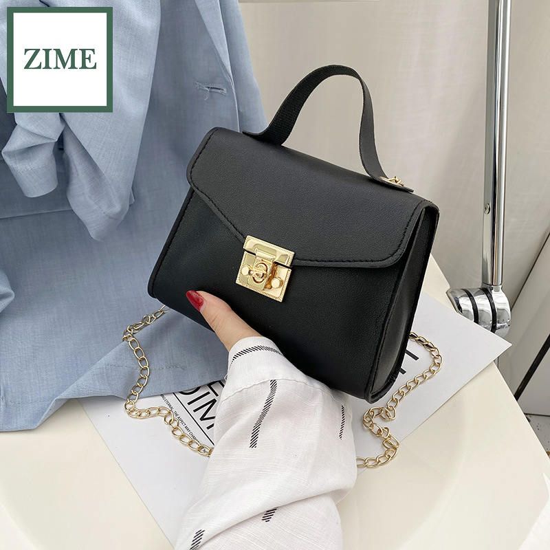 ZIME Summer and autumn Korean version of Napa pattern lock chain portable small square bag shoulder diagonal bag