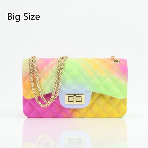 New Matte Colorful jelly Bag Gradient Candy Color Crossbody Bags Designed Ladies Shoulder Chain Messenger Bag