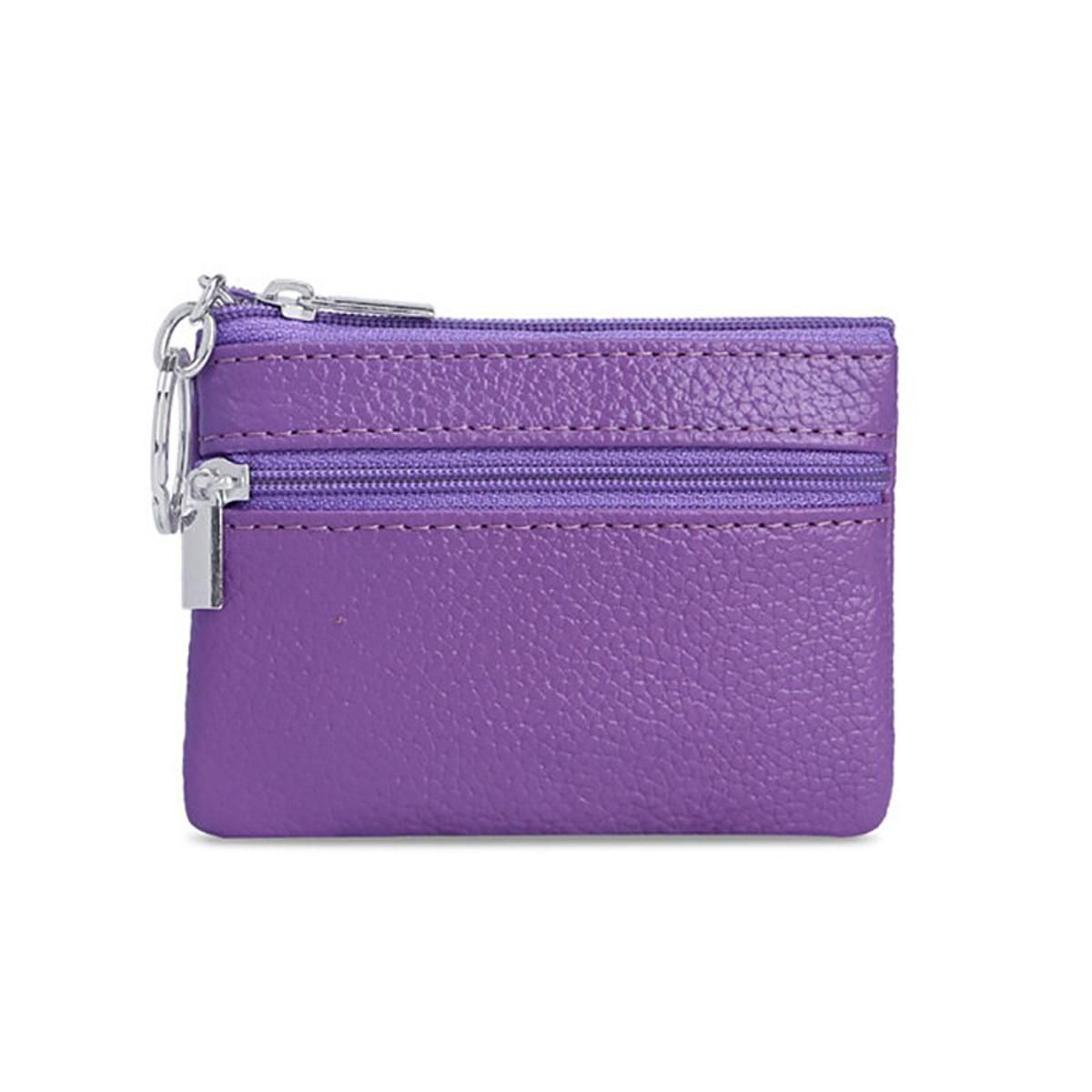 Leather Key Wallet Popular European and American Small Coin Purse Bus Card Package Zipper pocket   logo