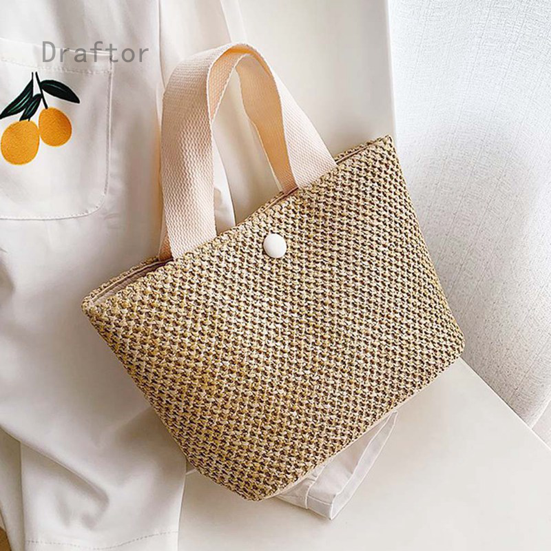 【BestGO】Ins Pastoral Style Woven Bag Handbag Straw Woven Bag
