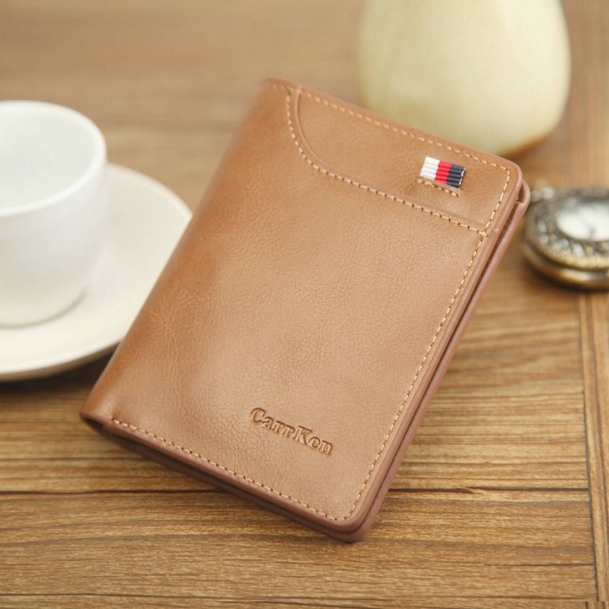 A007-2 Men's Short wallet Purse Retro Men's Wallet Business Large Capacity