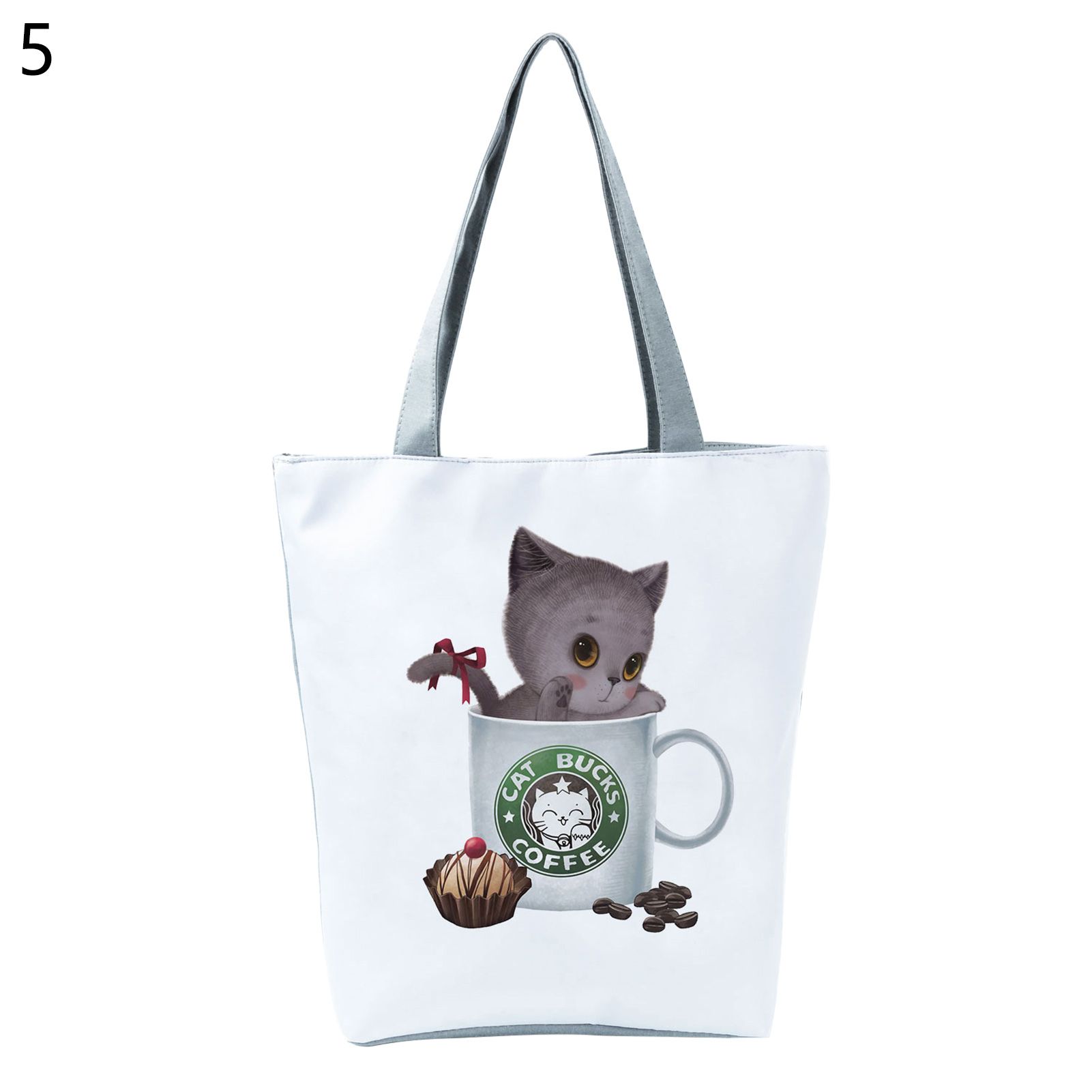 Makeup Bag Cup Pattern Wear-resistant 3D Print Top-Handle Bag