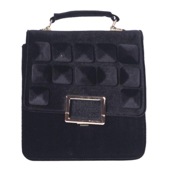 Black Velvet Hand Bag For Women