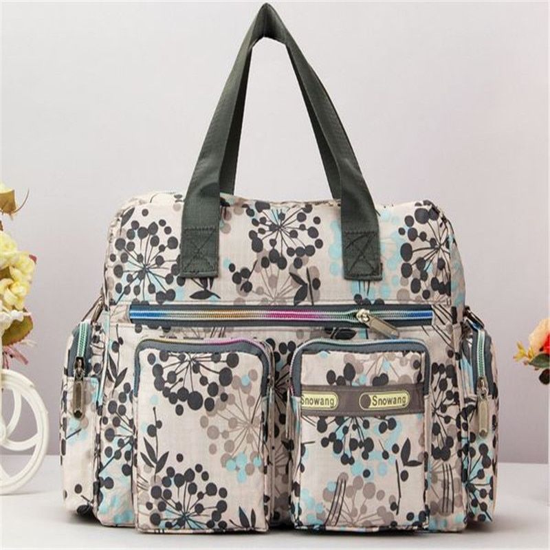 Ladies Messenger Bag Casual Handbag Shoulder Large Capacity Waterproof Tote Bag Flower Printed Bags Outdoor Picnic Bag For Women