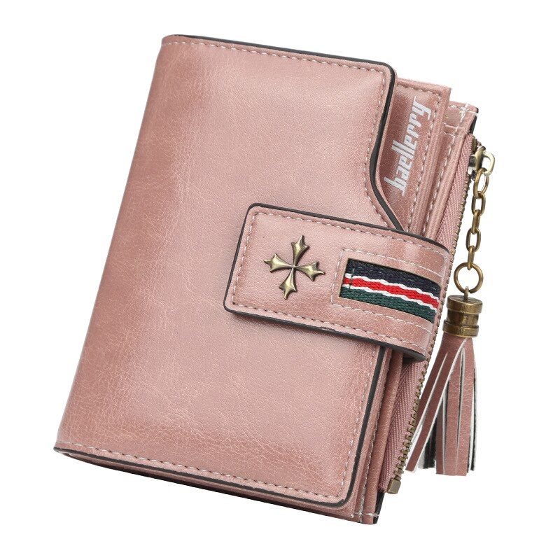 Small Oil wax Leather Wallet Women Stylish Zipper & Hasp Card Wallet Woman High Quality Short Credit Card Holder Purse