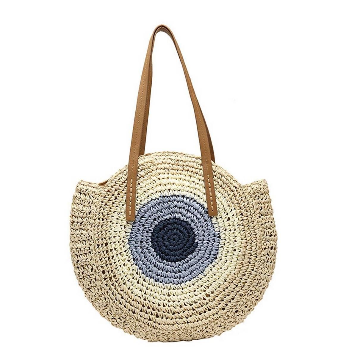Straw Bags Women Summer 2021 Round Rattan Bag Handmade Woven Beach Cross Body Bag Circle Bohemia Handbag Bali bolso paja #L5