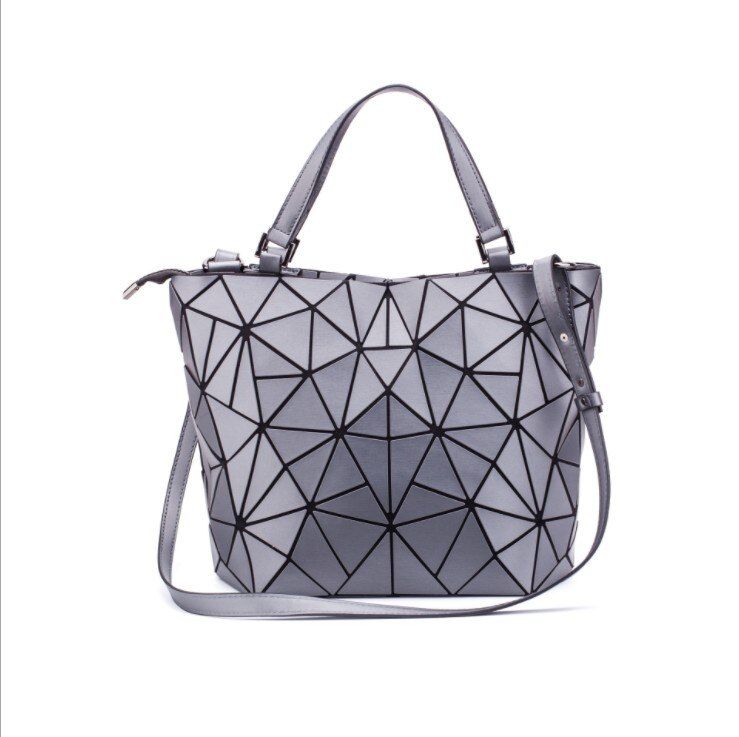 Female Top-Handle Bag Hologram Frosted matte crossbody Bag High quality bucket bag patchwork triangle handbag bolsa feminina