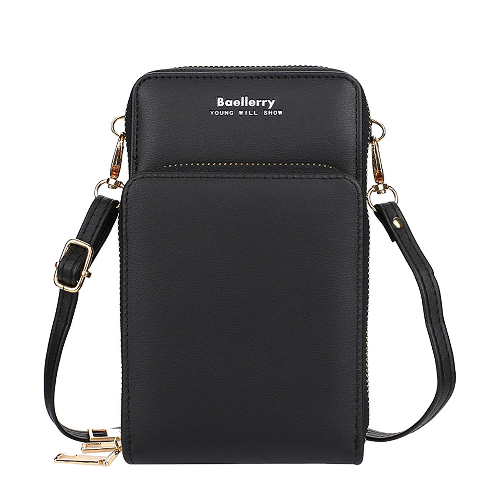 Shoulder Bag Zipper Closure Folding Women Mini Crossbody Bag with Adjustable Strap for Shopping