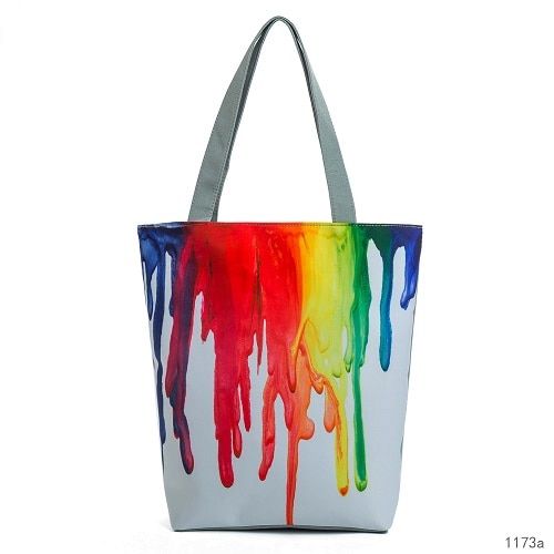 Miyahouse Canvas Shoulder Bag Women Tote Handbag Colorful Painting Shopping Bag For Female Summer Beach Bag Lady