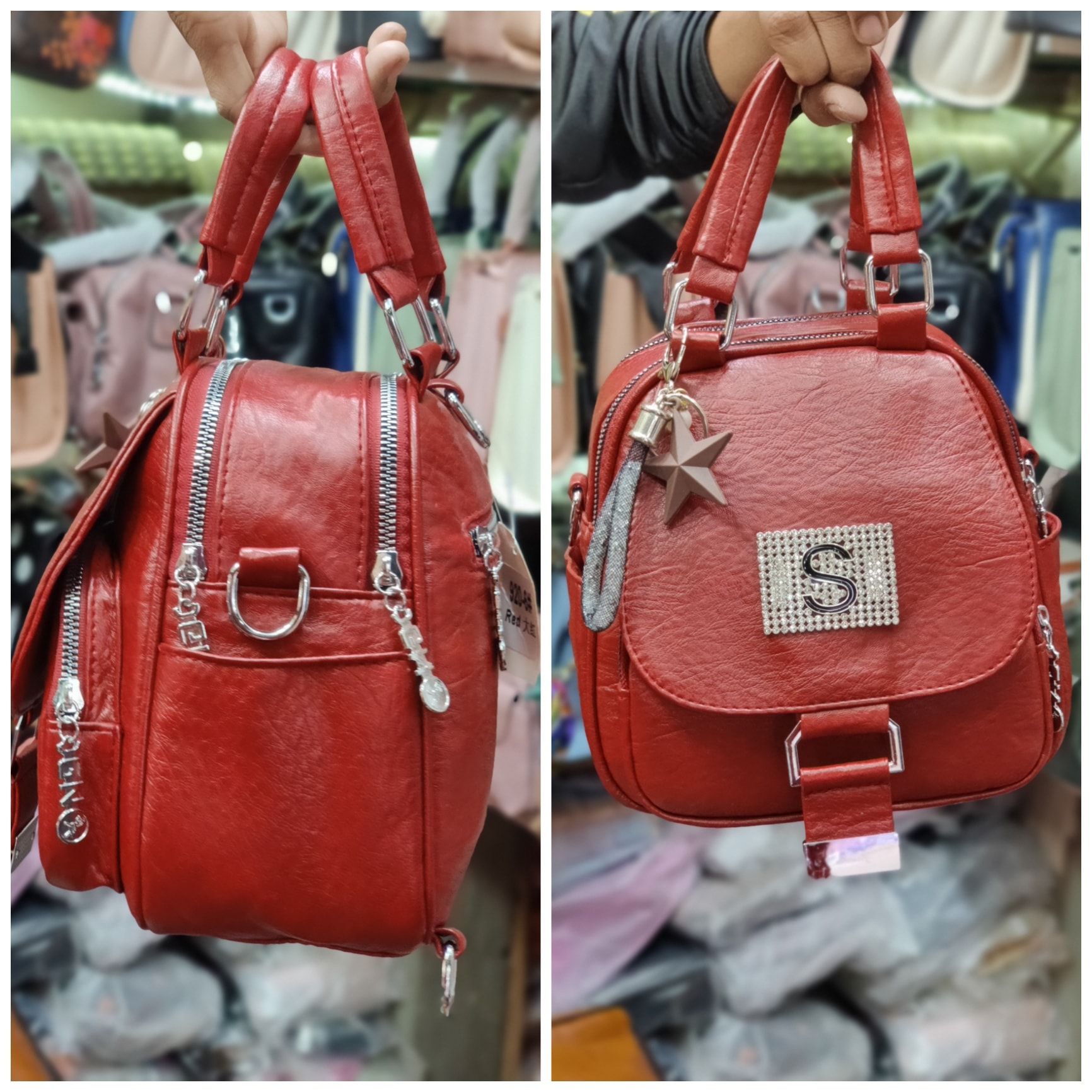 backpack, side bag, hand bag