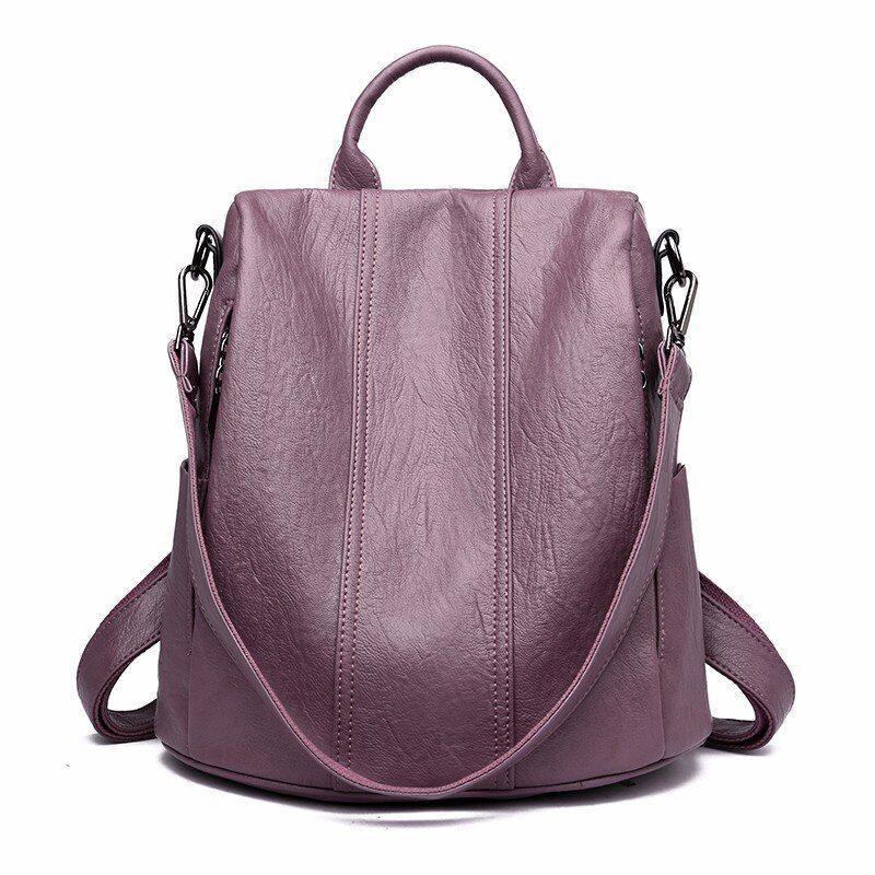Women Leather Backpacks High Quality Sac A Dos Ladies Back Pack Vintage Bagpack Large Capacity Travel Backpacks For Girls New