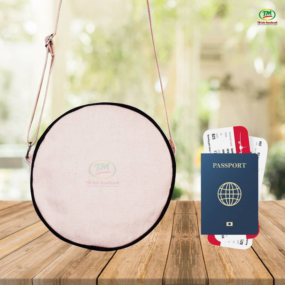 Ladies Passport Bag by Jute Round (লেডিস পাসপোর্ট ব্যাগ)