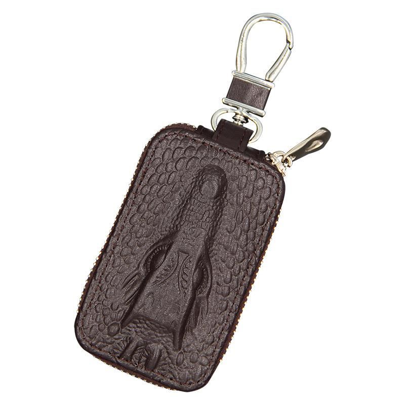 Leather Keychain Men Key Holder Organizer Pouch Cow Split Car Key Bag Wallet Housekeeper Key Case Mini Card Bag Men