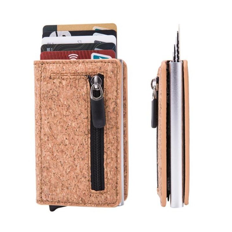 ZOVYVOL Aluminum Box Card Holder Men and Women Magnetic Closing RFID Anti-theft Blocking Card Case PU Leather  Smart Wallet
