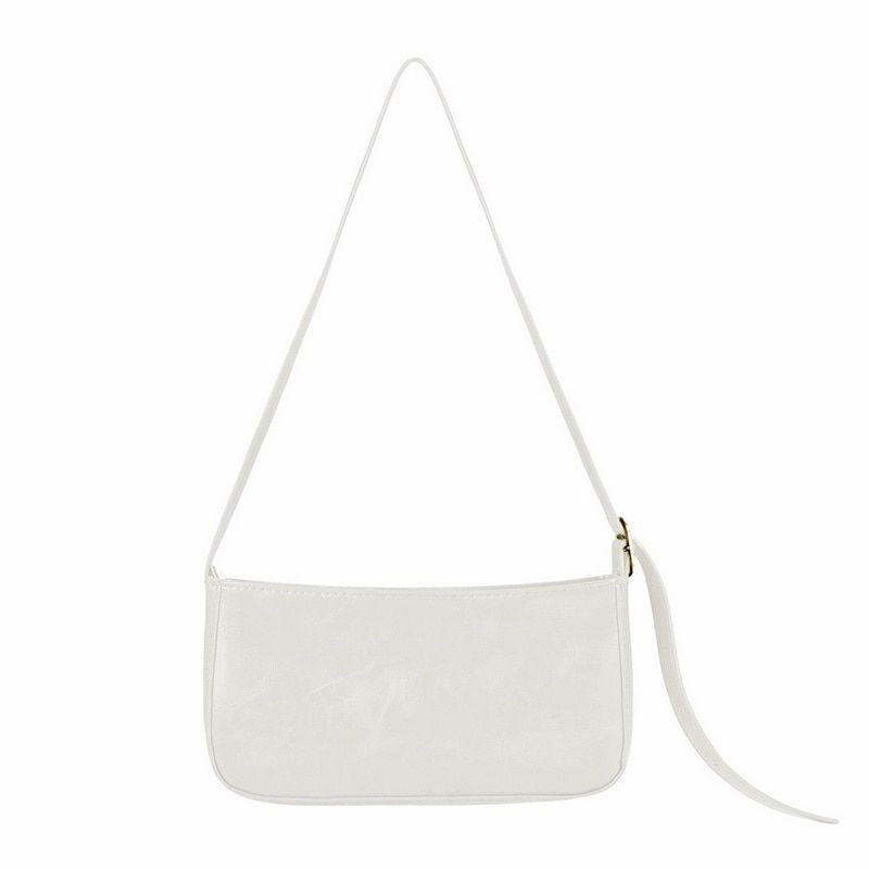 2021 Spring Summer Woman Trendy Green White Single Strap Handbags PU Leather Zipper Shoulder Bag Female Handbag