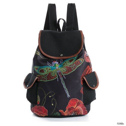 Miyahouse Vintage Butterfly Leaves Print Backpacks Female Canvas Travel Rucksacks For Girls Shoulder School Bags Floral Printed