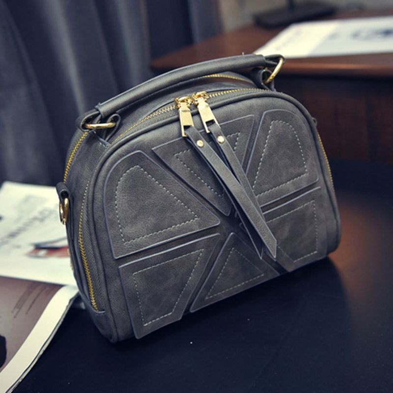 mimgo Women Crossbody Shoulder Bag PU Leather Splicing Tassel Zipper Adjustable Strap Chic Vintage Handbag