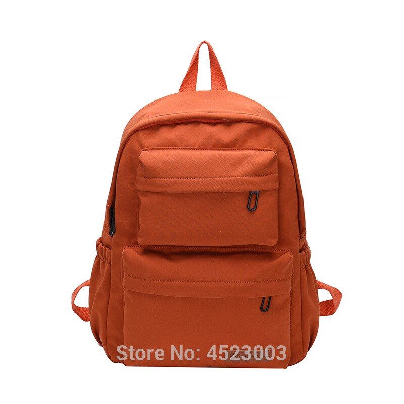Women Waterproof Nylon Multi Pocket Travel Backpacks Solid Color Backpack Large Capacity Teenage School Bag