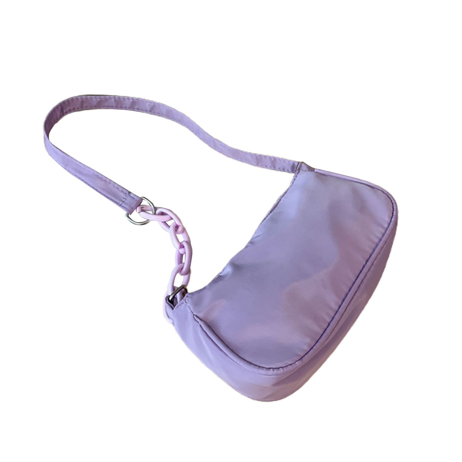 Strap Bag Smooth Surface Smooth Zipper Elegant Temperament Women Casual Underarm Bag for Dating