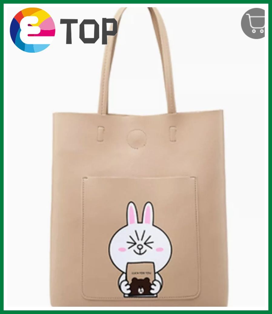 Winter New Edition Printed Cartoon Rabbit Shopping Bag Large Capacity Fashion Handbag Bag Shoulder Bag