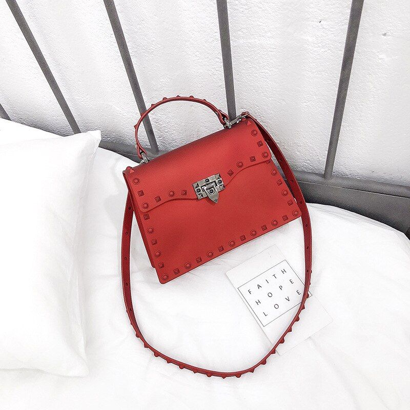 Fashion Jelly Women Handbags Lady Brand Designer High Quality Shoulder Crossbody Bags for Girl Cute Luxury Rivet Small Tote Bag