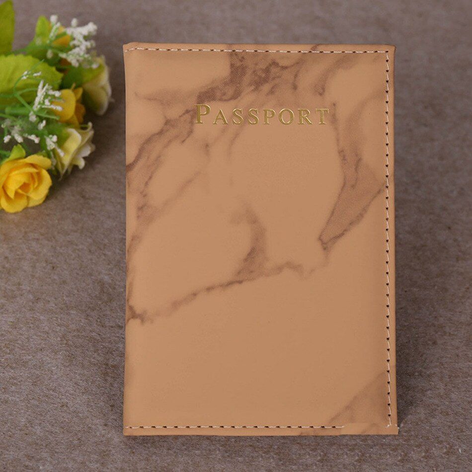 Vintage Marble Passport Holder ID Cover Travel Accessories Portable Bank Card Passport Women Men Business PU Leather Wallet Case