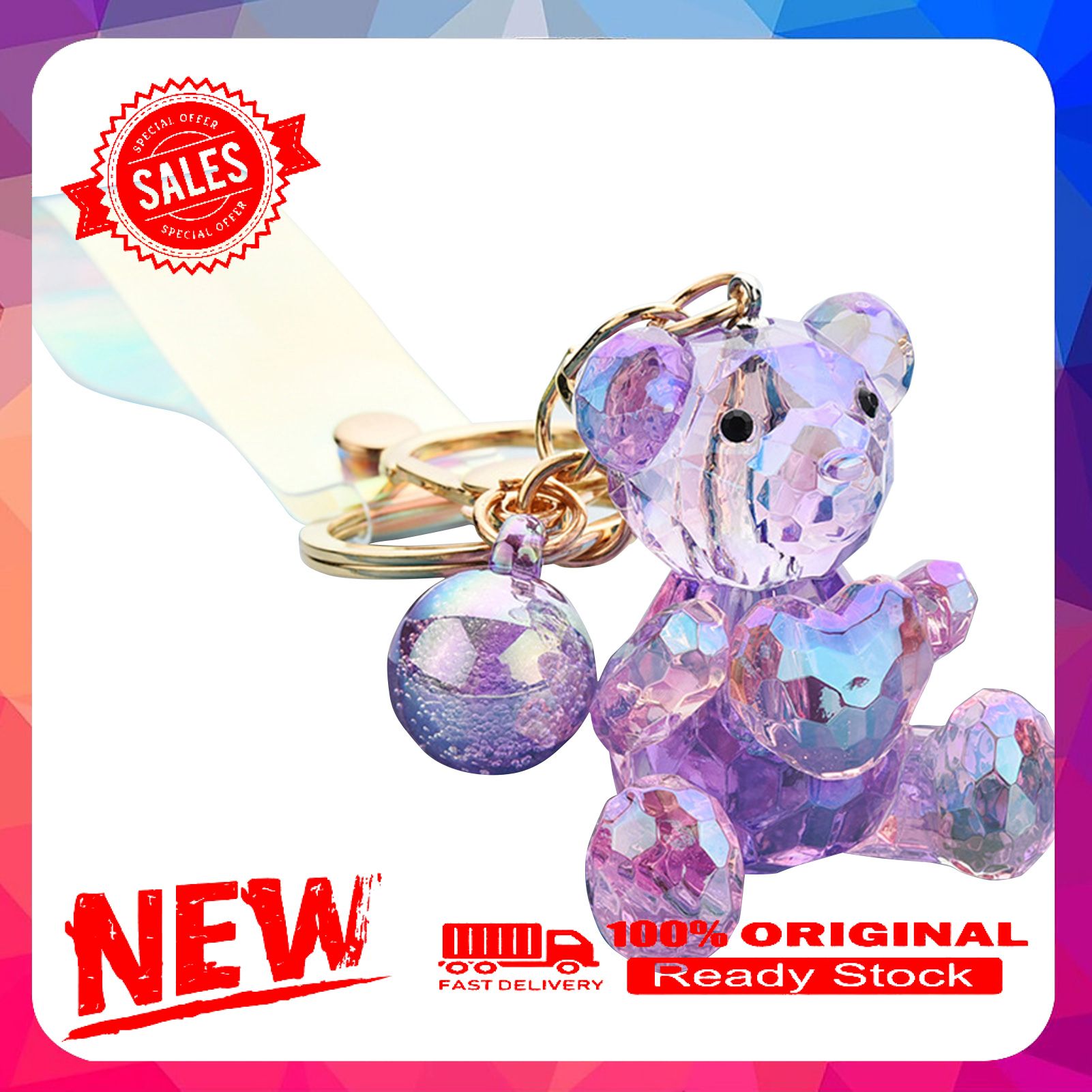 Key Chain Stylish Bear Shapes Acrylic Girls Key Chain for Gifts