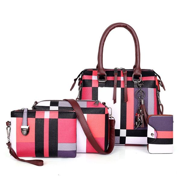 Designer Luxury Handbags Composite Bag Set Brand Plaid Tassel Women Bags 4 Pieces Purses And Handbags Wallets Purse Key Bag Sac