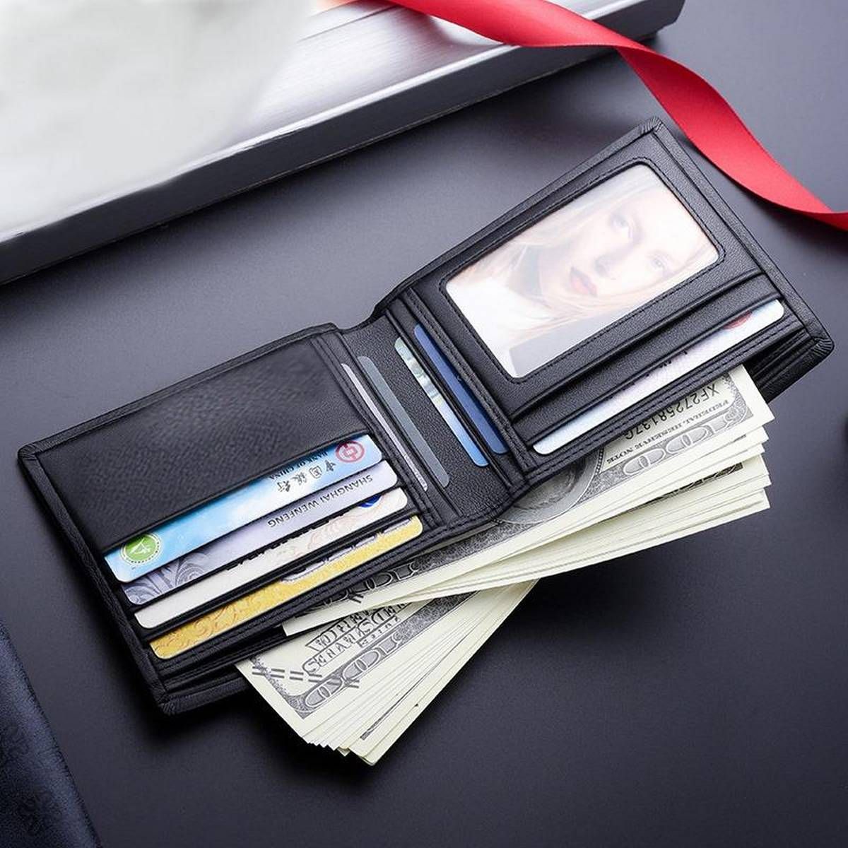 Men'S Leather Small Card Holder and Wallet