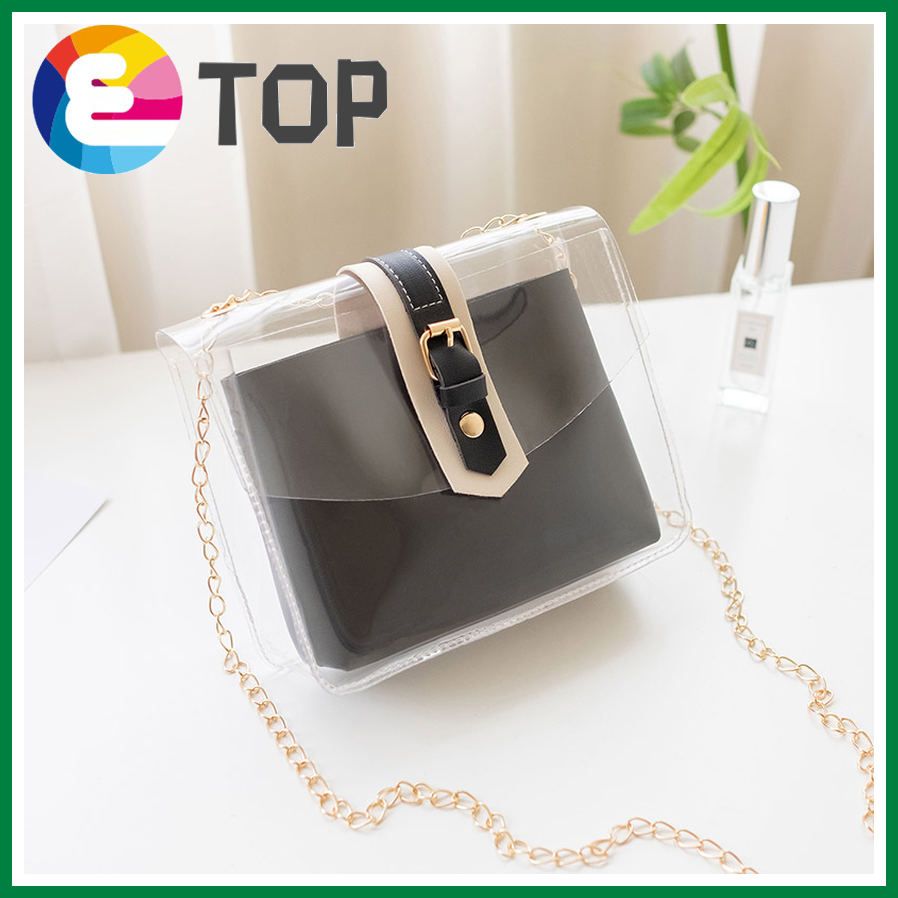 Ladies transparent jelly bag summer and autumn Korean version of candy color one-shoulder messenger bag