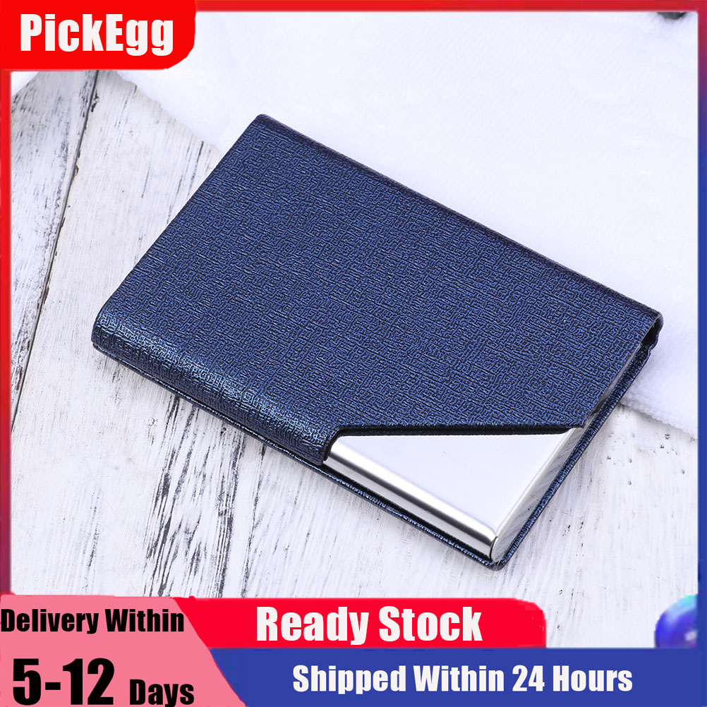 Card Holder Luxury PU Leather & Stainless Steel Multi Card Case Business Name Card Holder Wallet Credit Card ID Case/Holder for Men & Women - Keep Your Business Cards Clean