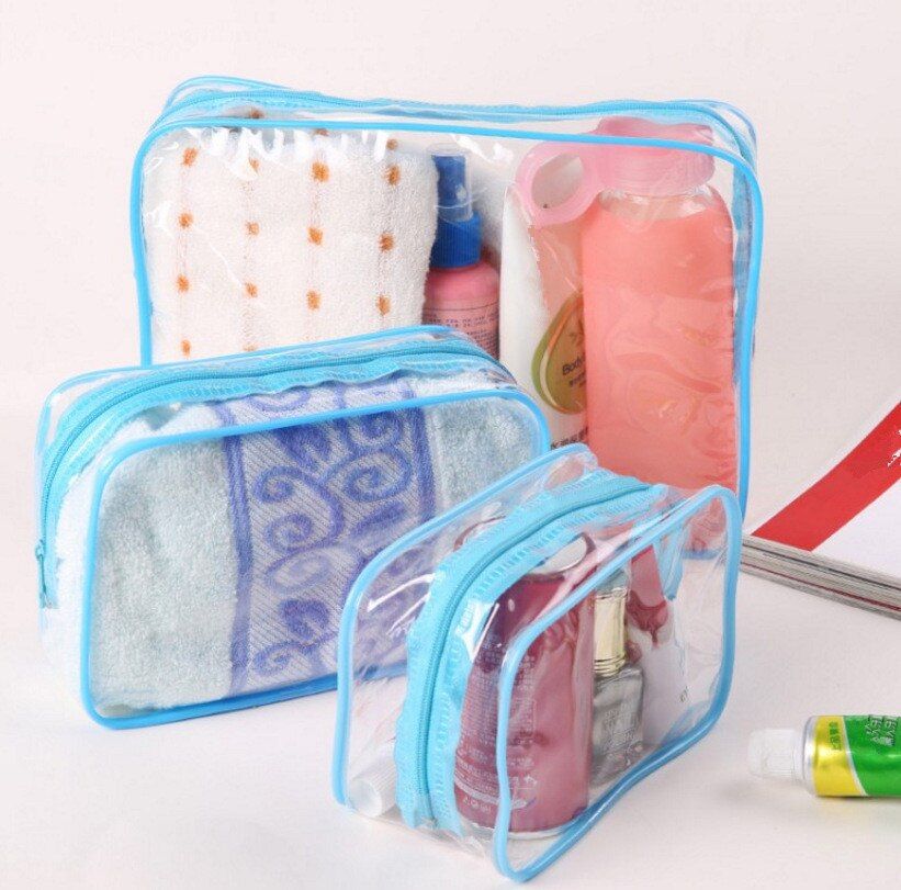 eTya Waterproof Clear Cosmetic Bag Women Travel Makeup Bag PVC Make Up Bath Toiletry Wash Beauty Organizer Pouch Case