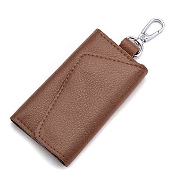 Key Holder Wallet  Leather Unisex Solid Key Wallet Organizer Bag Car Housekeeper Wallet Card Holder TR883579