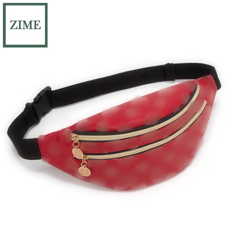 ZIME Summer and autumn style Korean ladies printed waist bag trendy fashion one-shoulder double pull bag purse
