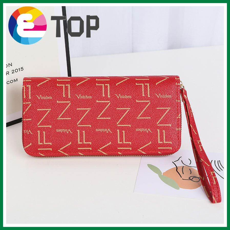 Female bag spring and summer European and American style retro PU leather printing multi-compartment handbags for women's wallets