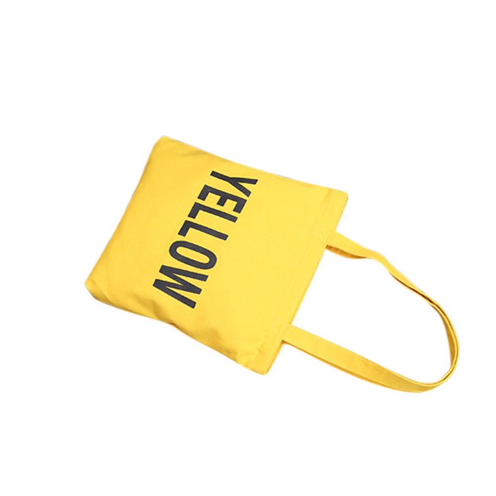 Yfashion Women Concise Letters Pattern Single Shoulder Bag Canvas Portable Casual Hand Bag