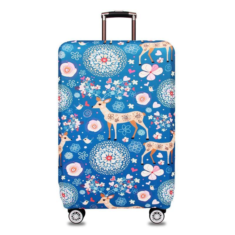 Fashionable Honana Scenery Elastic Luggage Cover Trolley Case Cover Durable Suitcase Protector for 18-32 Inch Case Warm Travel Accessories - Illustration Deer