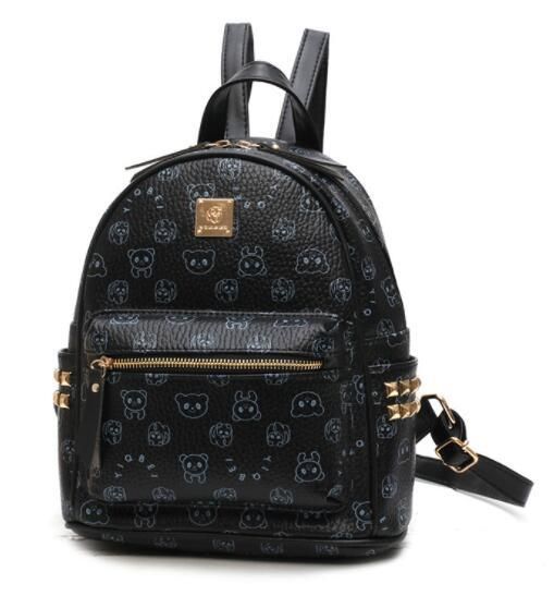 Fashion Teenage Girl Mini Backpack Printing Leather Travel Bags Preppy Style Women Back Bag Mochila Feminina Black/ Brown/Coffee