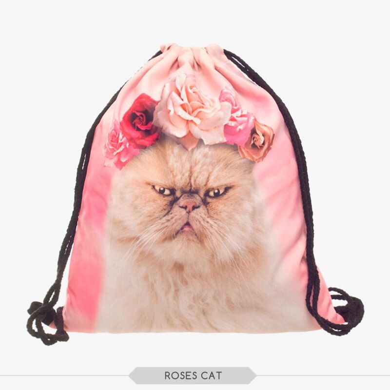 Space Cats 3D printing mini Backpack Women bags New fashion drawstring bag mochila feminina Travel bag backpacks sac a dos