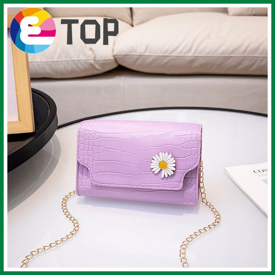 Summer fashion handbags crocodile pattern chrysanthemum small square bag chain single shoulder messenger small bag