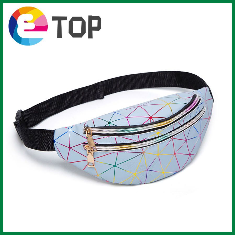 Ladies Korean personality laser colorful sports multi-layer waist bag spring and summer diamond chest bag