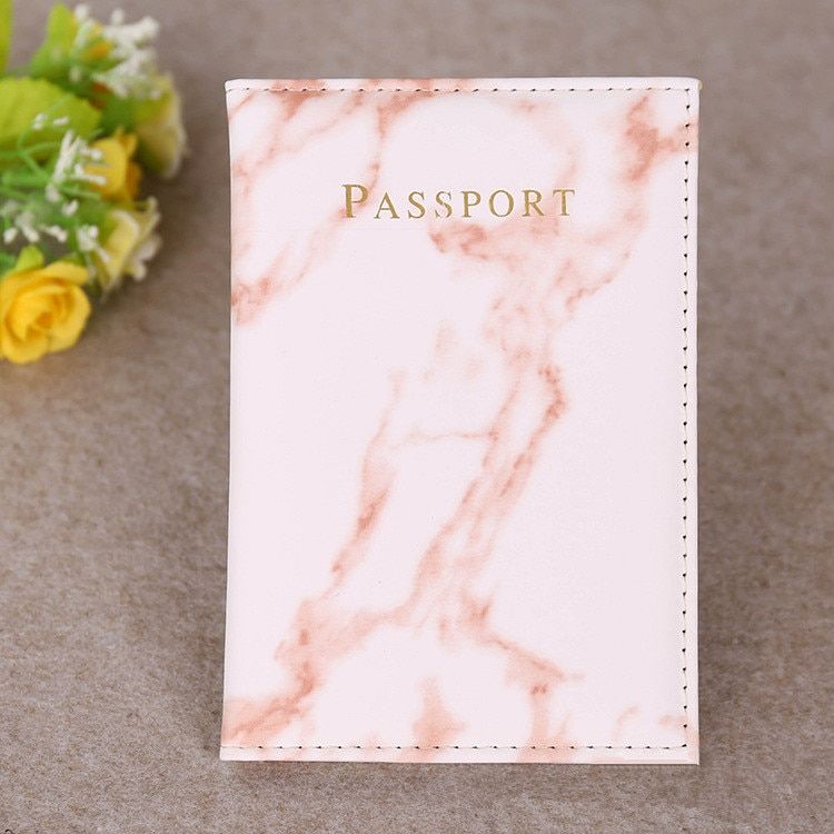 Fashion Women Men Passport Cover Pu Leather Marble Style Travel ID Credit Card Passport Holder Packet Wallet Purse Bags Pouch