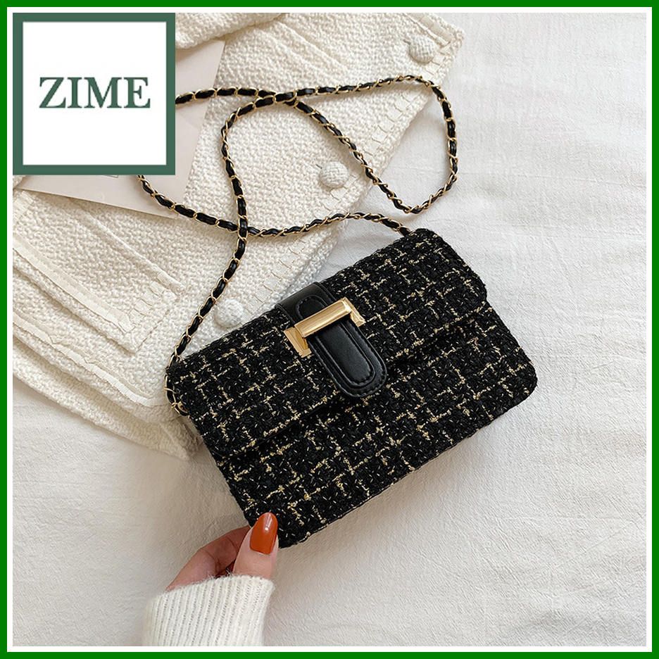 On the new woolen small bag women's new trendy fashion small fragrance messenger bag net red casual shoulder small square bag