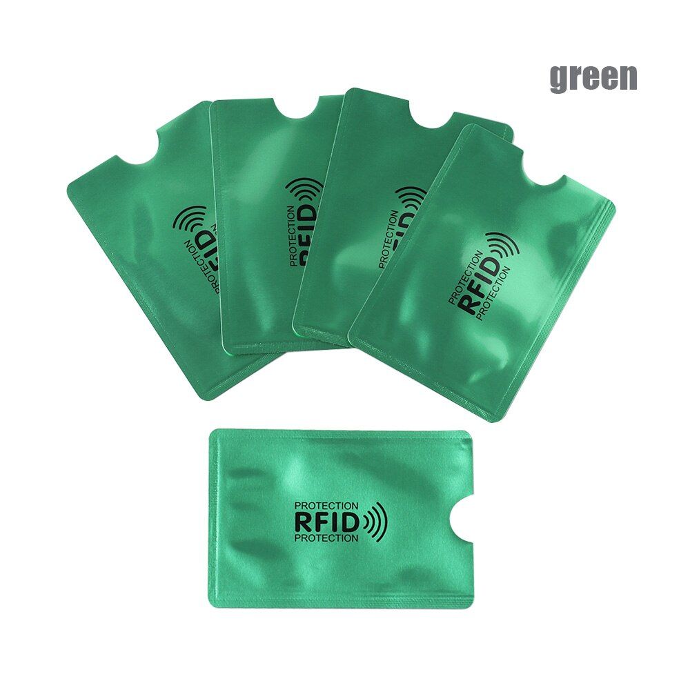 5PCS/Pack Anti Rfid Wallet Blocking Reader Lock Bank Card Holder Id Bank Card Case Protection Metal Credit Card Holder Aluminium